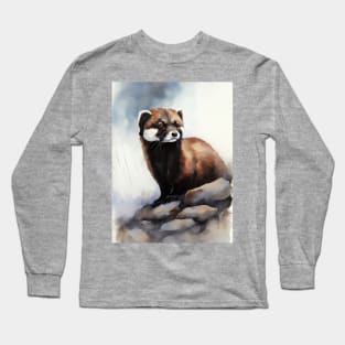 Arctic Sable - Watercolor Paint Long Sleeve T-Shirt